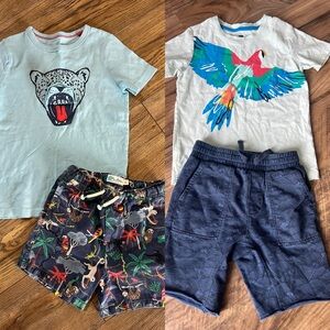 Kids Safari/Zoo Graphic T-Shirts and Shorts Set Boden/Tea